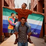 Personalisierte Multicolor LGBTQ Regenbogenfahne mit Foto und Text Party Dekor Stolz Monat Stolz Parade Gemeinschaft Geschenk für Paar LGBTQ Stolz