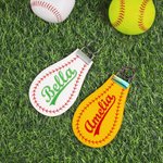 Personalised Baseball Softball PU Leather Charm Keychain with Name Daily Training Use Birthday Sports Gift for Baseball Softball Lover Kid