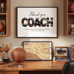 Personalized Thank You Coach 18 Photos Large Canvas Prints with Text Home Decor Ship from USA Graduation Birthday Gift for Coach