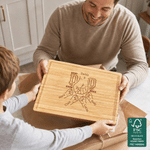 Personalized Best Dad Ever Fist Bump FSC Bamboo Charcuterie Cutting Board with Engraved Names Father's Day Birthday Gift for Dad Grandpa