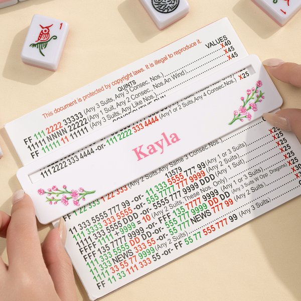 Henkilökohtainen Flower Tower Pattern Mahjong Line Reader nimi Mahjong lisävaruste syntymäpäivälahja Mahjong harrastajille