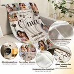 Gepersonaliseerde 10 Familiefoto's Zachte Deken met 1-8 Namen en Tekst Woondecoratie Moederdag Vaderdag Verjaardagscadeau voor Mama Oma Papa
