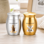 Personalised Angel Wings Photo Design Mini Pet Urn with Name Pet Memorial Keepsake Gift for Pet Owner