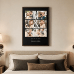 Personalized 6 Photos Canvas Prints with Name Initials and Text Warm Minimalist Wall Decor Ship from USA Anniversary Valentine's Day Gift for Couple