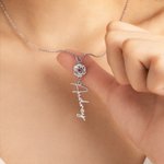 Personalised Birth Flower Birthstone Necklace with Name Dainty Jewellery Birthday Anniversary Mother's Day Gift for Grandma Mom Woman