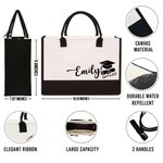 Personalized Graduation Cap Large Tote Bag Portable Makeup Bag with Name and Year Travel Essential Graduation Gift for Graduates