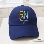 Personalised Multicolour Monogram Embroidery 100% Cotton Baseball Cap with Name Daily Use Nurses Day Gift for Nurse RN Doctor