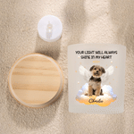Personalised Your Light Will Always Shine Photo Candle Jar with LED Candle and Wood Lid Memorial Sympathy Pet Loss Gift for Pet Owners
