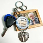 Ornement de voiture personnalisé avec photo de Heaven Wings et nom de famille Cadeau commémoratif pour la famille, le père et la mère