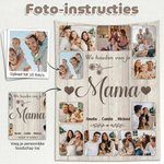 Gepersonaliseerde 10 Familiefoto's Zachte Deken met 1-8 Namen en Tekst Woondecoratie Moederdag Vaderdag Verjaardagscadeau voor Mama Oma Papa