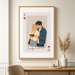 Personalized Playing Card Photo Canvas Prints with Name Warm Minimalist Wall Displays Ship from USA Valentine Keepsake Wedding Gift for Him Her