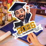 Personalised Graduation Cap Cartoon Photo Handheld Fan with Name and School Name Graduation Party Supplies Graduation Gift for Graduates