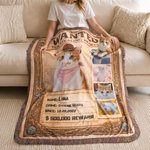Personalized Arrest Warrant Denim Style Pet Photo Soft Tassel Blanket with Name and Year Daily Use Birthday Gift for Pet Lovers