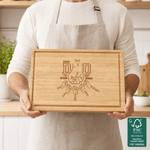 Personalized Best Dad Ever Fist Bump FSC Bamboo Charcuterie Cutting Board with Engraved Names Father's Day Birthday Gift for Dad Grandpa