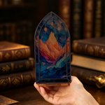 Personalised Fantasy Dragon Book Nook Wooden Bookshelf Decor with LED Candle and Text Birthday Gift for Book Lovers Fantasy Fans