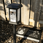 Personalized Photo Pet Paw Print Solar Garden Light with Name and Text Garden Decor Memorial Sympathy Gift for Family Pet Owners