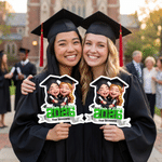 Personalised Graduation Cap Cartoon Photo Handheld Fan with Name and School Name Graduation Party Supplies Graduation Gift for Graduates