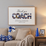 Personalized Thank You Coach 18 Photos Large Canvas Prints with Text Home Decor Ship from USA Graduation Birthday Gift for Coach