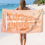 Henkilökohtainen lippu Checkered Quick Dry Ylimitoitettu mikrokuituinen rantapyyhe nimellä Beach Party Holiday Valmistumislahja valmistuneille
