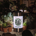 Personalised Wreath Photo Solar Garden Light with Name and Year Garden Decoration Memorial Sympathy Gift for Loss of Relatives