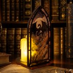 Personalised Fantasy Dragon Book Nook Wooden Bookshelf Decor with LED Candle and Text Birthday Gift for Book Lovers Fantasy Fans