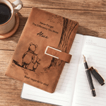 Personalised Classic Winnie the Pooh PU Leather A5 Notebook with Name and Text Daily Office Use Birthday Gift for Students Teachers