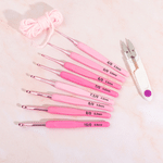 Personalised Crochet Initial 8 Pcs Crochet Hook Set with Name Scissors and Storage Box Birthday Anniversary Gift for Knitting Lovers Grandma