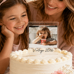 Topper per torta personalizzato in acrilico con foto d'epoca e testo Decorazione per torta Regalo di compleanno per amici e famiglia