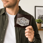 Personalized Retro Camouflage PU Leather Wallet with Name and Text Daily Use Father's Day Birthday Anniversary Gift for Man Father