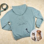 Personalized Colourful Embroidered Pet Photo T-shirt Sweatshirt Hoodie with 1-2 Names Pet Party Birthday Gift for Pet Lovers Owners