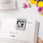 Personalised Heart Paw Angel Cartoon Pet Photo Magnetic PU Leather Bookmark Clip with Name Reading Accessories Birthday Gift for Pet Lovers