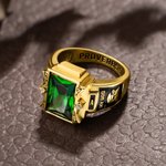 Personlig fødselsstein Graduation Symbol Sterling Silver Man Ring med tekst og årstall Graduation Ceremony Party Gift for Graduates