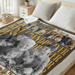 Personalized Photo Collage Best Dad Ever Multicolor Soft Throw Blanket with Text Home Decor Father's Day Birthday Gift for Dad Grandpa