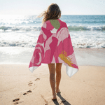 Personalized Floral Oversized Quick Dry Beach Towel with Name Summer Vacation Beach Party Birthday Gift for Her