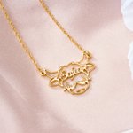 Personalised Highland Cow Necklace with Name Dainty Jewellery Birthday Anniversary Mother's Day Gift for Highland Cow Lovers Women