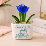 Personalised Line Art Style Photo Multicolour Glass Potted Flower with Text Desk Office Shelf Decor Birthday Gift for Besties Women
