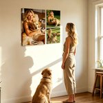 Personalized Minimalist Photos Set of 3 Wrapped Canvas Print Gallery Wall Display Ship from USA Home Decor Housewarming Anniversary Gift for Family