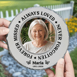 Personalized Photo Garden Memorial Stone with Name and Year Sympathy Bereavement Gift for Family Friends
