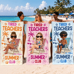 Personalized 3D Cartoon Character Quick Dry Beach Towel with Name and Drawstring Bag Travel Essential Birthday Gift for Teachers