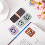 Personalised Heart Paw Angel Cartoon Pet Photo Magnetic PU Leather Bookmark Clip with Name Reading Accessories Birthday Gift for Pet Lovers