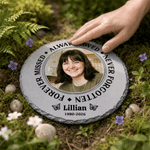 Personalized Photo Garden Memorial Stone with Name and Year Sympathy Bereavement Gift for Family Friends