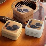 Personalized Classical Guitar Pattern PU Leather Guitar Pick Storage Box with Zipper and Name Music Accessories Birthday Gift for Guitar Player