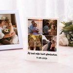 Gepersonaliseerde 1-6 foto's ABS standaard bouwsteen puzzels met tekst en datum unieke kamerdecoratie perfect Valentijnscadeau voor koppels