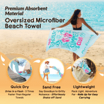 Personalised Tired Teachers Summer Club Multicolour Quick Dry Oversized Beach Towel with Text Beach Party Birthday Gift for Teacher Her