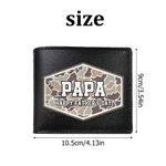 Personalized Retro Camouflage PU Leather Wallet with Name and Text Daily Use Father's Day Birthday Anniversary Gift for Man Father