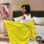 Personalized Cute Marsupilami Initial Word Cloud Soft Hooded Blanket with Name Birthday Anniversary Gift for Kids Family | Callie × Marsupilami®