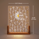 Personalised Daisy Simple Line Drawing Acrylic LED Night Light with 1-16 Names and Nickname Room Decor Mother's Day Birthday Gift for Grandmother
