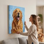 Unique Pet Birthday Gift Canvas - Personalised Modern Textured Painting from Photo, Custom Pet Name Art Print, Sentimental Gift for Dog Lovers