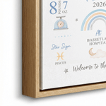 Personalised Newborn Birth Info Canvas Prints with Name and Date Wall Decor Ship from USA Baby Shower Gift for New Parents