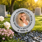 Personalized Photo Garden Memorial Stone with Name and Year Sympathy Bereavement Gift for Family Friends